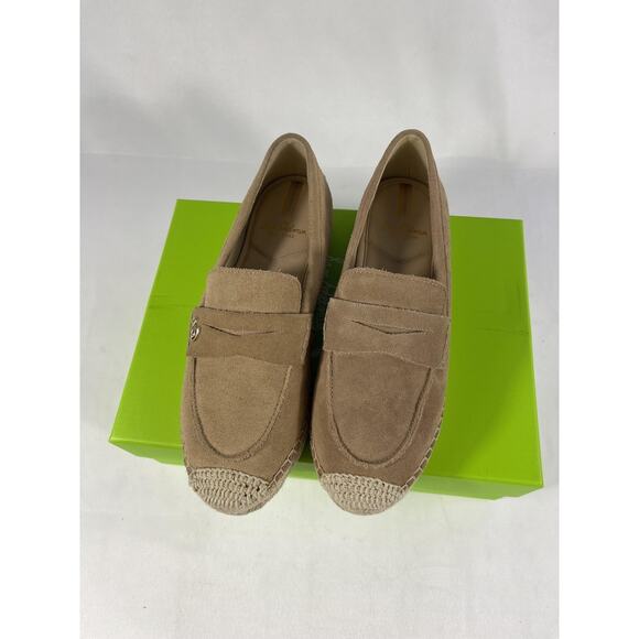 $130Sam Edelman Shoes Women's Size 6 Taupe Suede Espadrille Loafers Kait Slip On - Picture 3 of 8